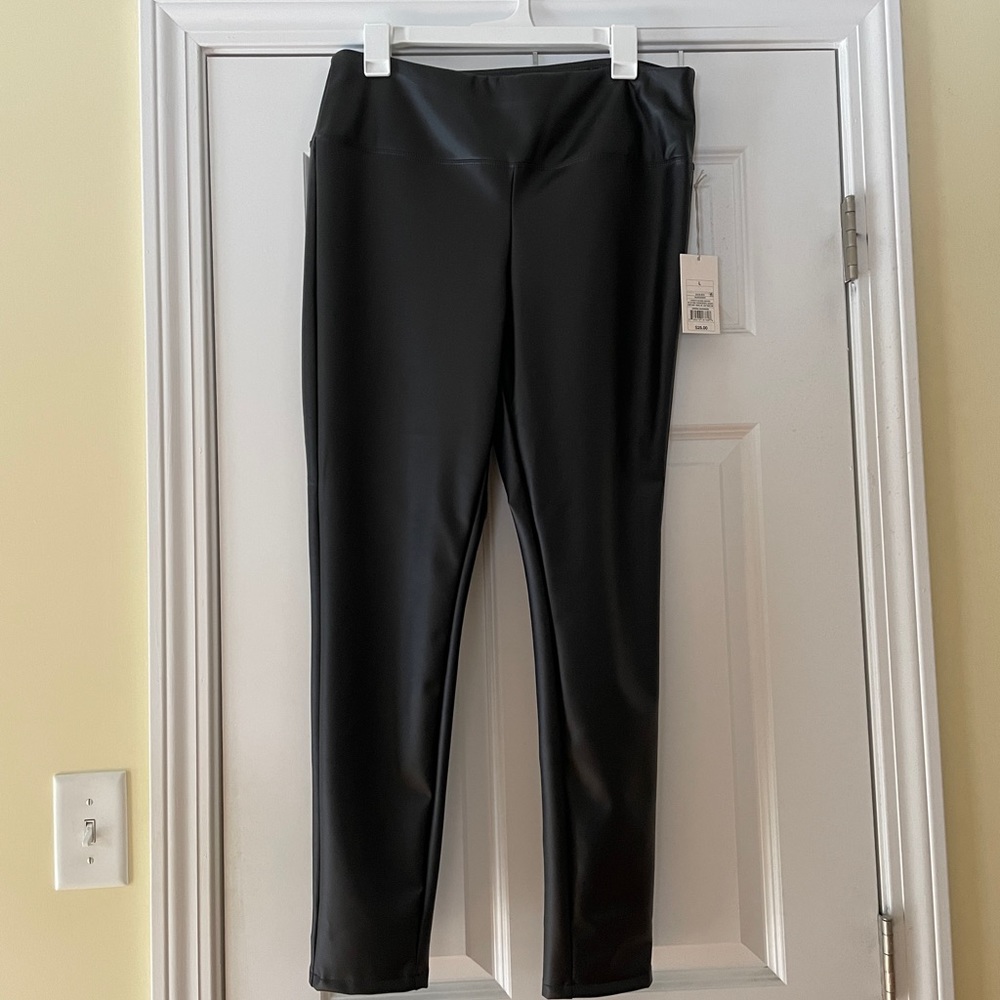 NWT Faux black leather leggings